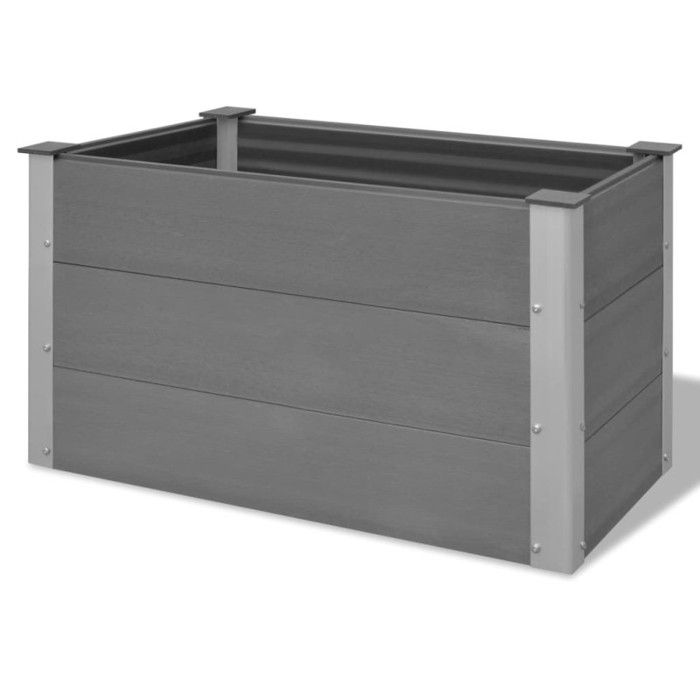 Jardinière - Non spécifié - 100 x 50 x 54 cm - Gris - Composite bois-plastique - Rectangulaire