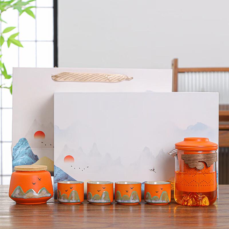 Chinese Portable Tea Set Gift with Tea Caddy