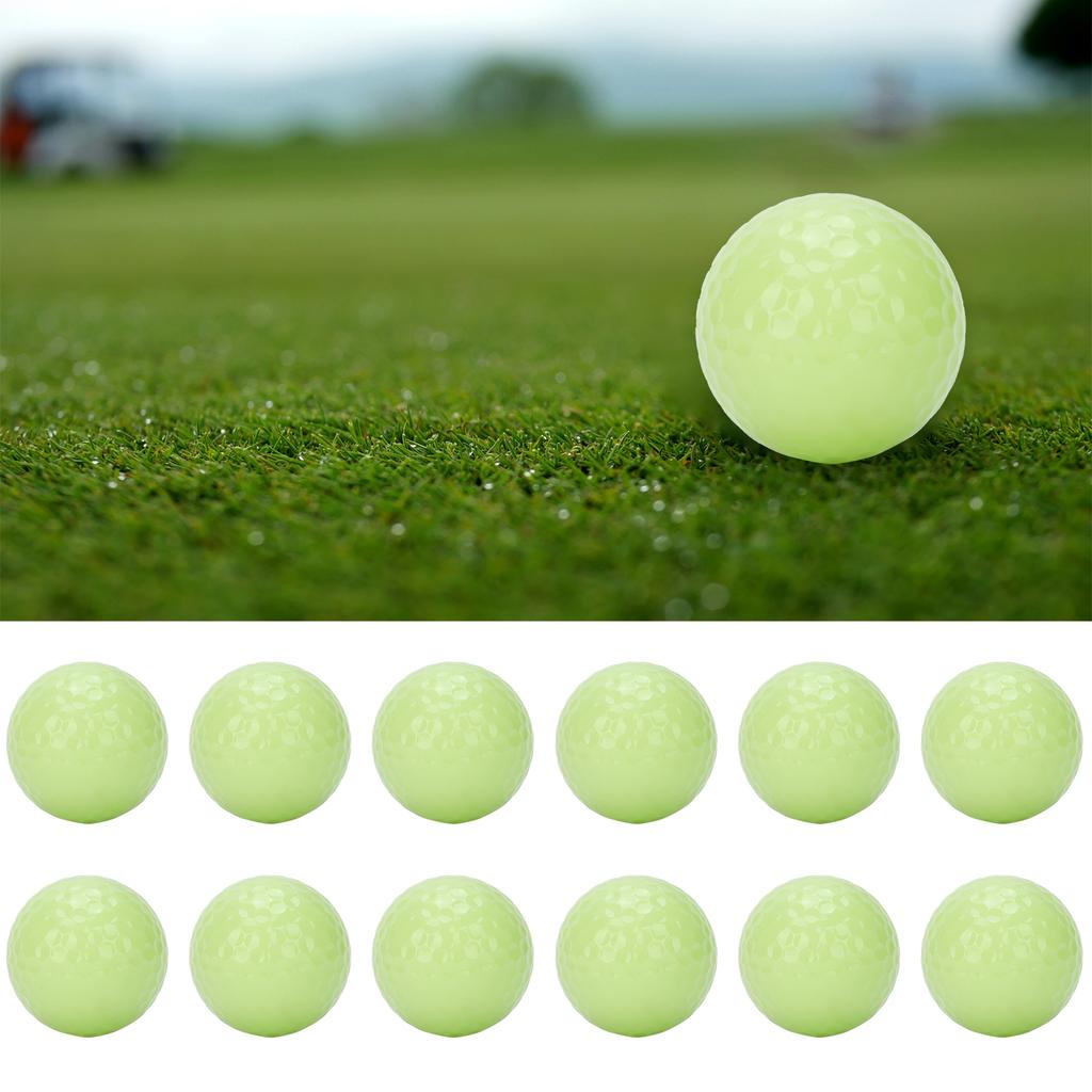 12PCS Golf Glow-in-the-Dark Balls Golf Water Practice Tournament Balls Golf Balls Fluorescent Balls Fluorescent Green