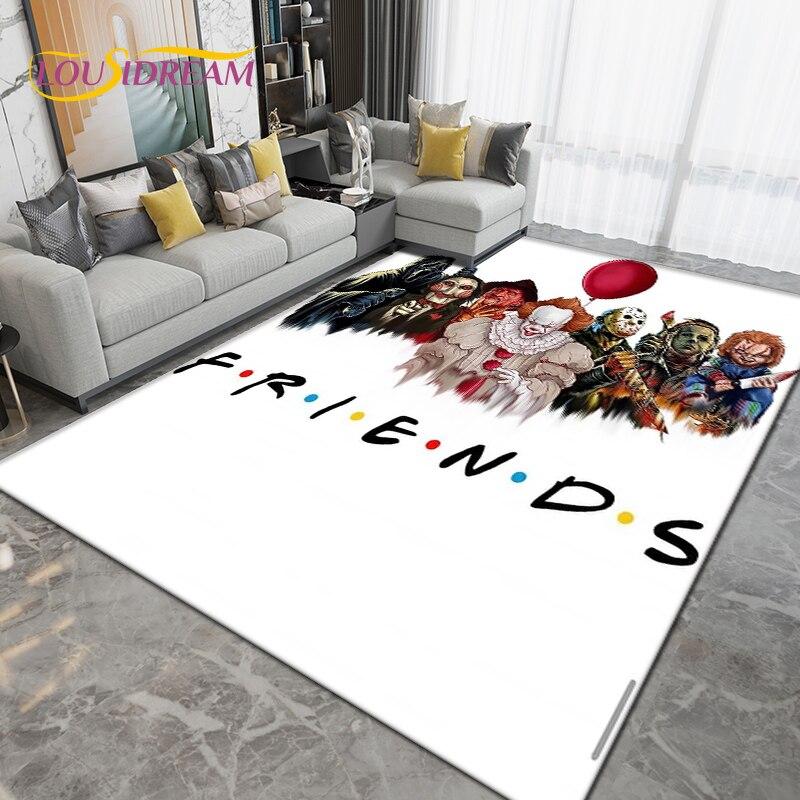 

Килимок із серії персонажів фільмів жахів, килимок для вітальні, спальні, прикраса на Хелловін, обличчя привида тощо. Нековзкий килимок 70x100cm