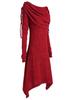 Plus Size Womens Fashion Solid Ruched Long Foldover Collar Tunic Top Blouse Tops