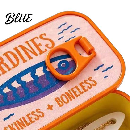 Portable Ring And Sardine Tin Jewelry Fishbone with Bracelet Case Storage Bracket Desktop Display Box Lightweight Compact Container for