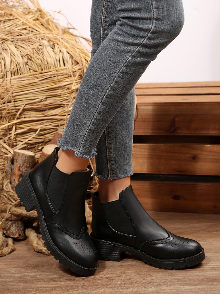 Botas Chelsea Masculinas de Couro Estilo Britânico Moda Slip-on Elásticas no Tornozelo de Cano Alto Masculinas Casuais de Vestir Botas Elegantes Sapatos de Caminhada