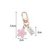 Fashion INS Style Daisy Flower Keychain Pink White Black Enamel Metal Pendant Women Key Bag Accessories Keyring
