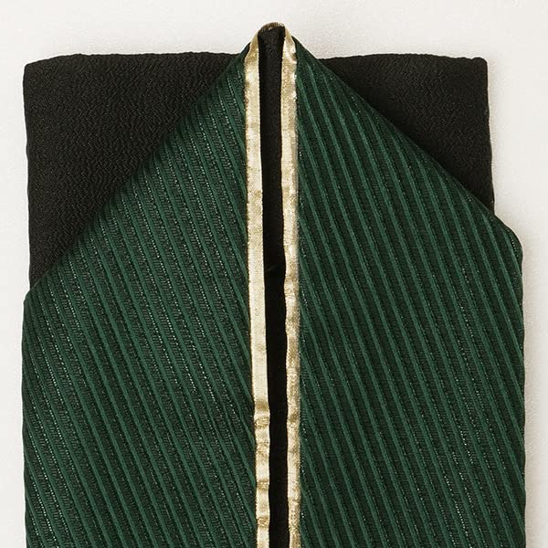 Kimono Layered Date Plain Coming of Age Graduation Hakama [Kyoto Yuzen] Collar, Collar, Lamé Stripe, Ceremony, Furisode, Ceremony, (Green)