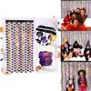 Halloween Plastic Scene Decorative Curtain With Pumpkin Bat Spider For Party Decor And Photo