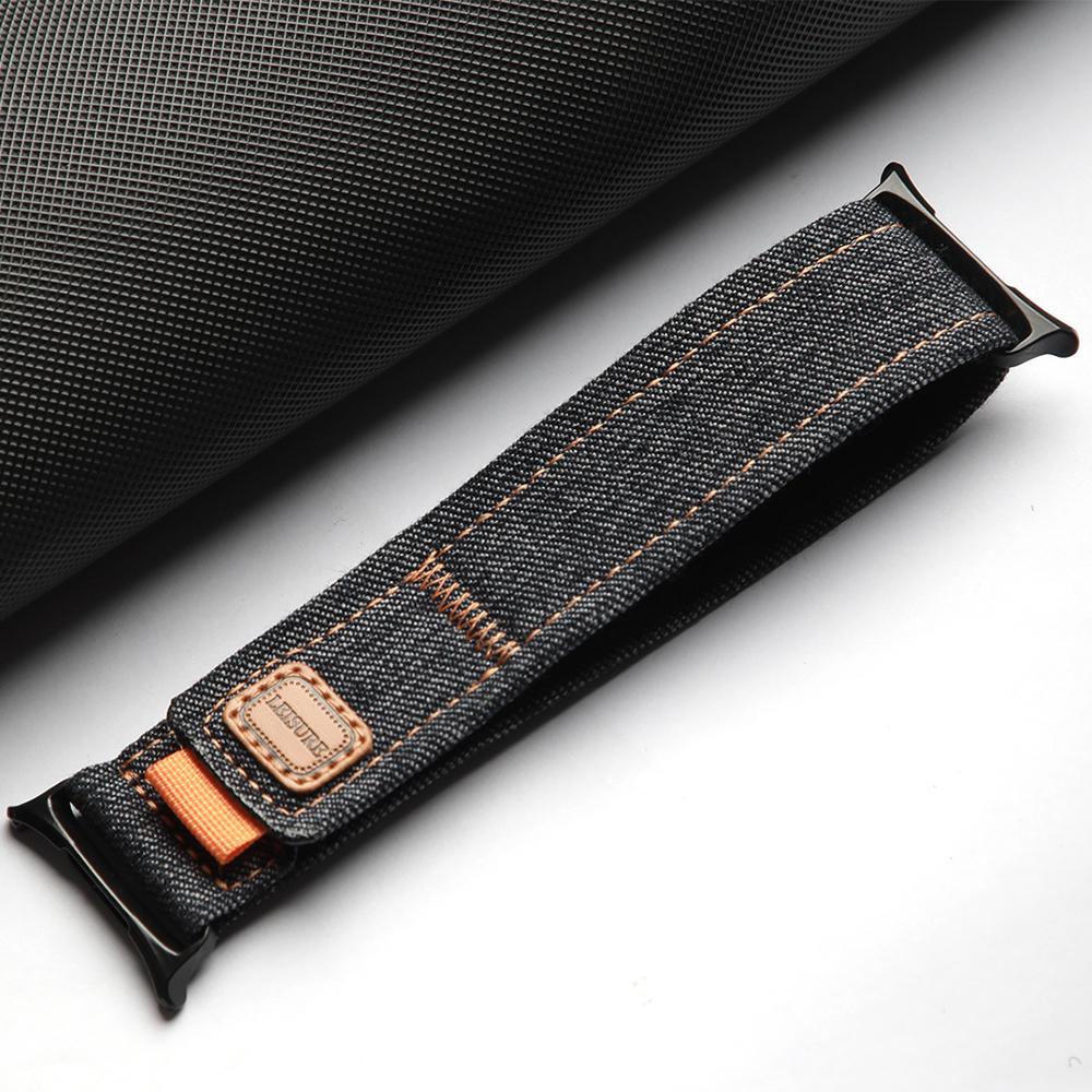 Canvas Nylonreim for Samsung Galaxy Watch 7 Ultra 47mm Unisex Pustende Løkkearmbånd for Galaxy Ultra Ingen Spalter Bøyd Endebånd