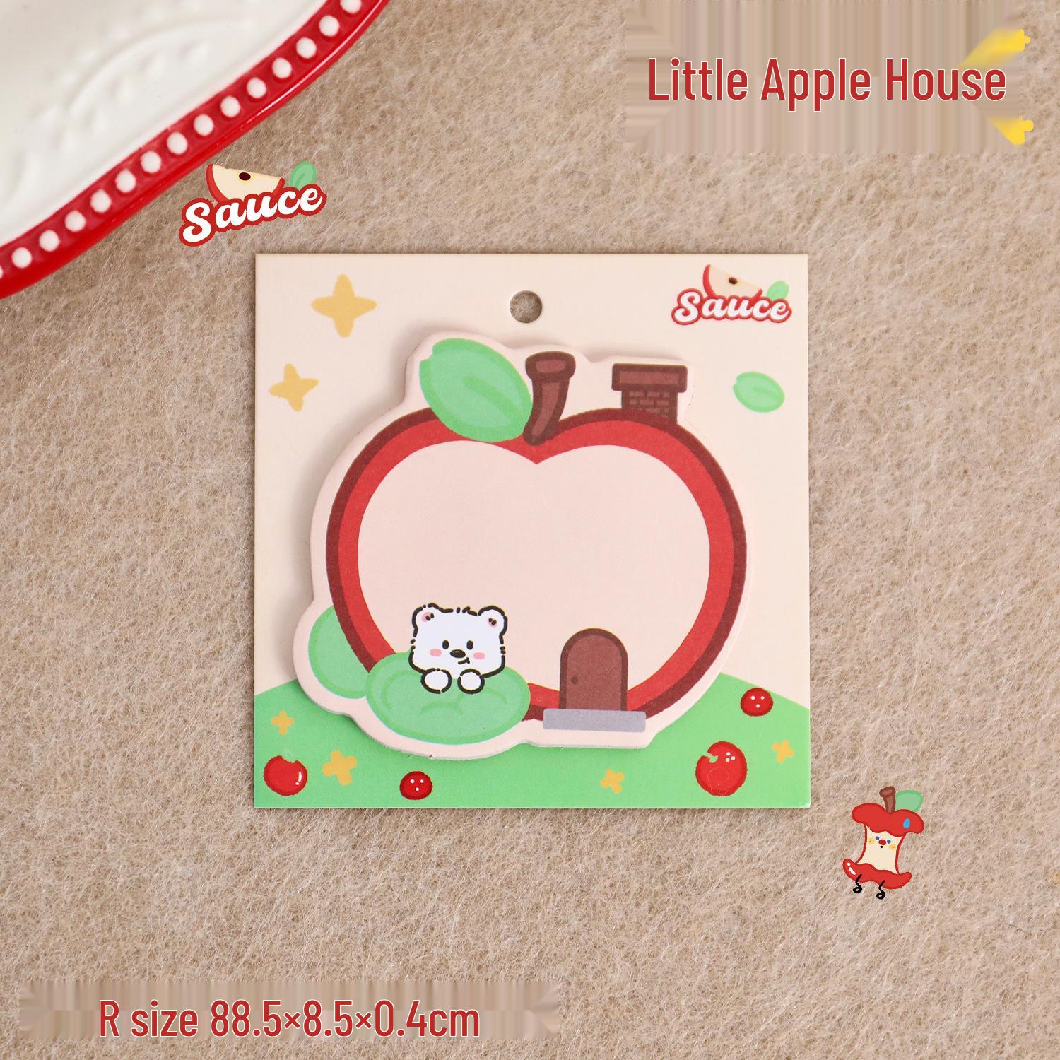 Cartoon Apple Sticky Notes - Irregular Shape, Reusable, Cute Adhesive for Students