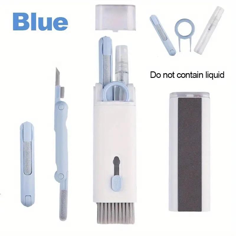 

Щетка для чистки 7 в 1, подходит для компьютерных мониторов, телевизоров, мобильных телефонов, компьютеров, наушников, легко носить с собой синий