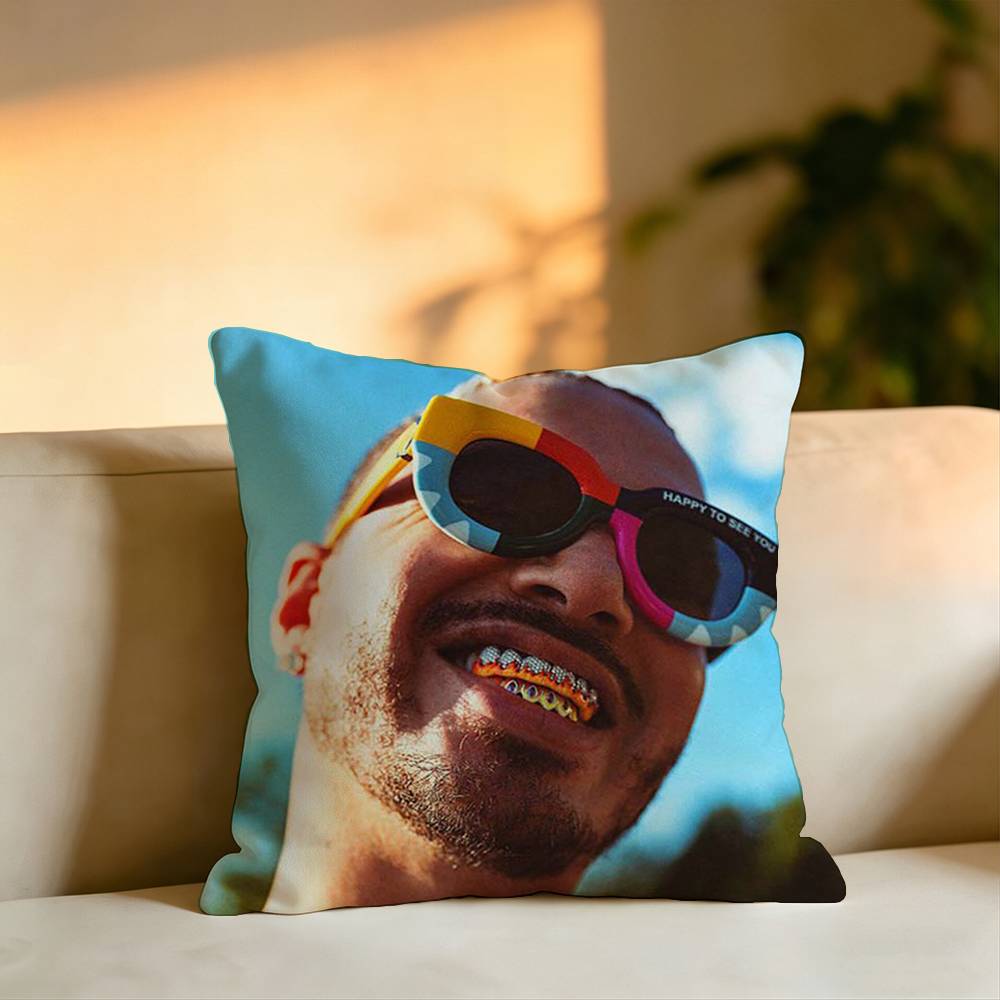 Hot Singer J BBalvin Pillow Case Square DoubleSided Sofa Cushion Cover Bedroom Bedside Pillow