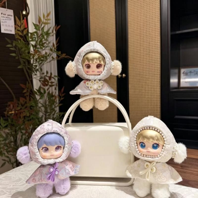 Chinese Style Cloak Vinyl Doll Pendant Plush Toy Soft Fluffy Exquisite For Girls Gift Bag Decoration Collection