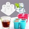 Ice Making Mould Low Temperature Resistance Spherical Ice Model Four Hole Design Non Stick Shell Good Elasticity Square Tray