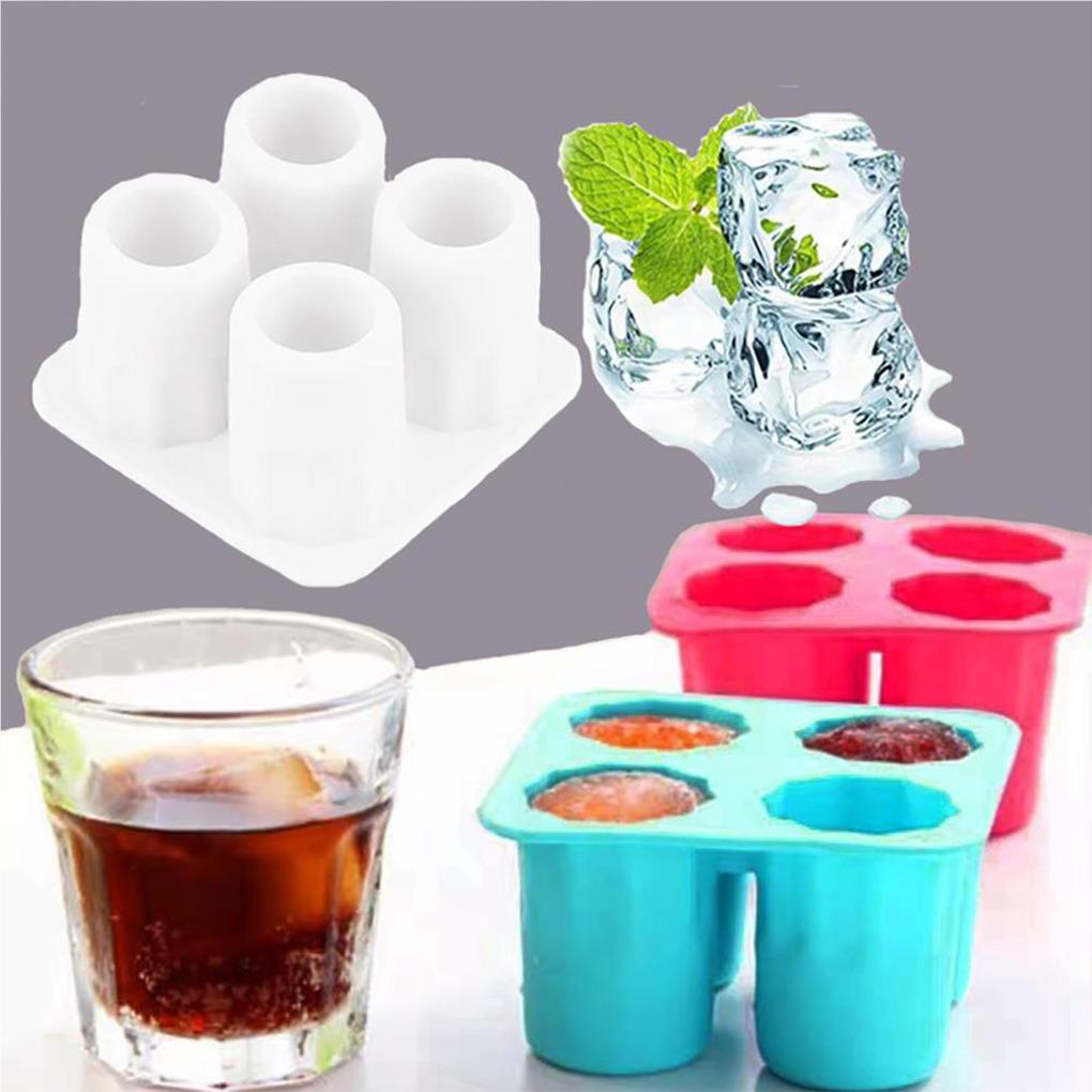 Ice Making Mould Low Temperature Resistance Spherical Ice Model Four Hole Design Non Stick Shell Good Elasticity Square Tray