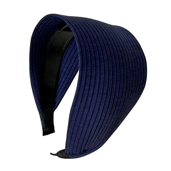 

Hair Hoop High Elastic Sponge Inner Soft Fabric No Pressure Ultra Wide Thickened Headband Skull Lifting Hair Accessory темно-синього кольору