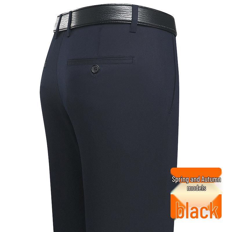 Thickened Winter Trousers: Casual Dress Pants for Middle-Aged Men