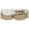 Ensemble de canapés de jardin 7 pièces vidaXL avec coussins en rattan poly beige 3357234