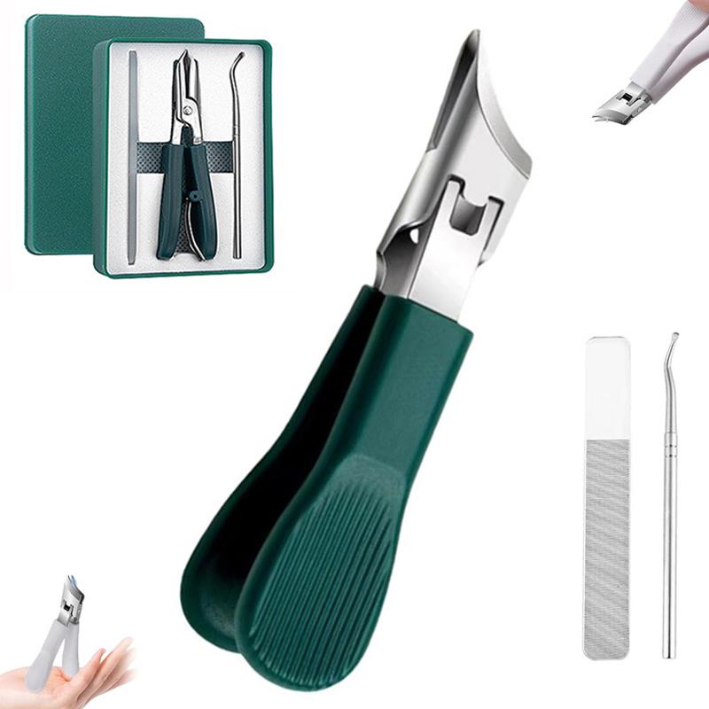 Wide-Jaw Opening Anti-Splash Slanted Nail Clipper Ingrown Nail Clippers Portable Toenail Fingernail Trimmer Set Manicure Tools