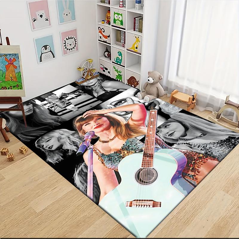 Taylor Swift'S Musical Journey Carpet Rug Soft Washable Antislip Home Living Room Sofa Mats Personalized Christmas Rug