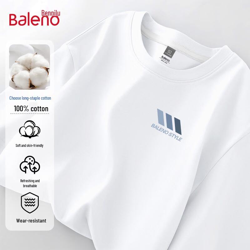 Baleno Men s Heavyweight Cotton Loose Fit Short Sleeve T-Shirt 3XL