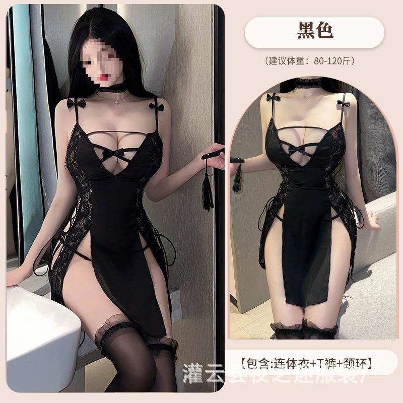 Sexy Free from pure desire, sexy nightgown, pajamas, temptation, night fans, suspenders, sexy underwear, small breasts, hot