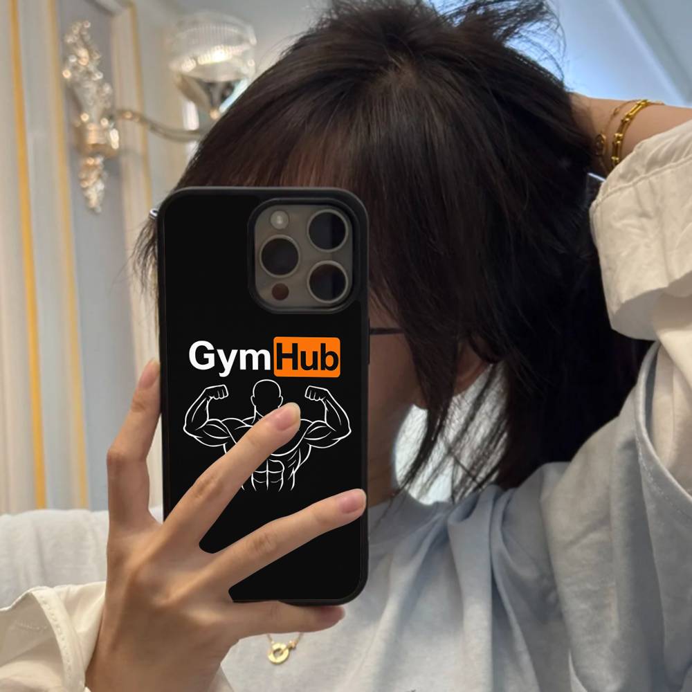 

Gym Fitness Bodybuilding Black Silicone Hard Plastic Phone Case For Iphone 17 Air 16 15 14 13 12 11 Pro Max PC TPU iPhone 16 pro