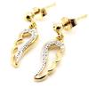 Les Trésors De Lily [J3066] - Boucles Plaqué Or 'Les Ailes d'Ange' blanc doré - 20x6 mm
