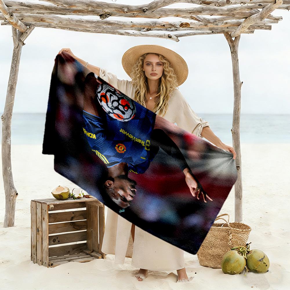 Paul Pogba's Manchester Moment Beach Towel High Absorbency & Quick-Dry Comfortable Lightweight Suitable for Swimming, Gym, Camping, Yoga Vacation