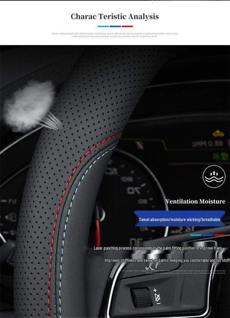 Baojun Genuine Leather Steering Wheel Cover for RS3, RM5, RS5, RC6, 510, 530, 360, 730, 560, 310W