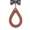 1 Pair Flower Shape Bohemia Drop Earrings Wood Waterdrop Shape Beads Hook Earrings Jewelry