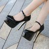 2026 Estate Nuove Europee Punta Tonda Bocca Bassa Una Cinturino Piattaforma Tacco Sottile Super Modella Scarpe con Tacco da Donna WZ-B14-2