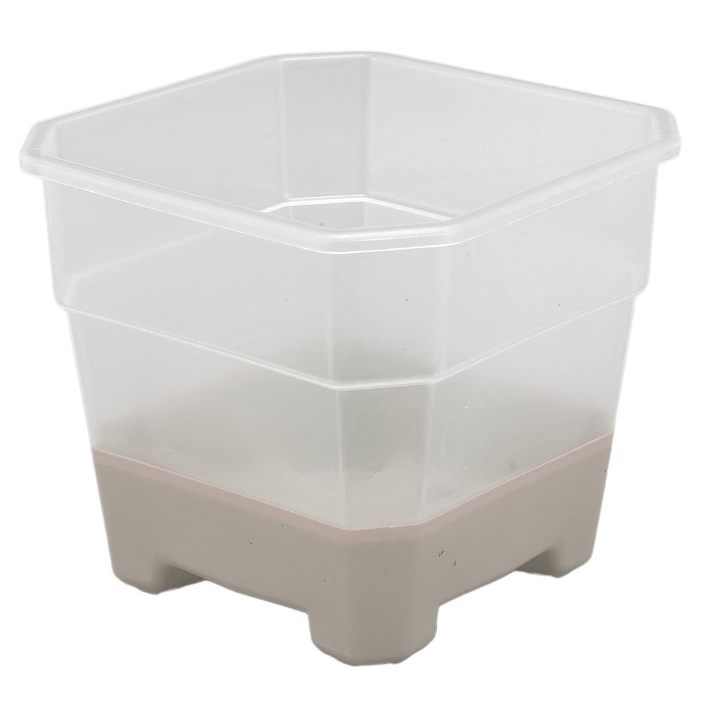 20Pcs Nursery Pot Planters Variety Pack Reusable Flower Plant Seed Pot Plastic Silicone Square Transparent Grey