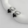 Sweet And Cool Stainless Steel Love Pendant Earrings, Fashionable Titanium Steel Acrylic Diamond Earrings