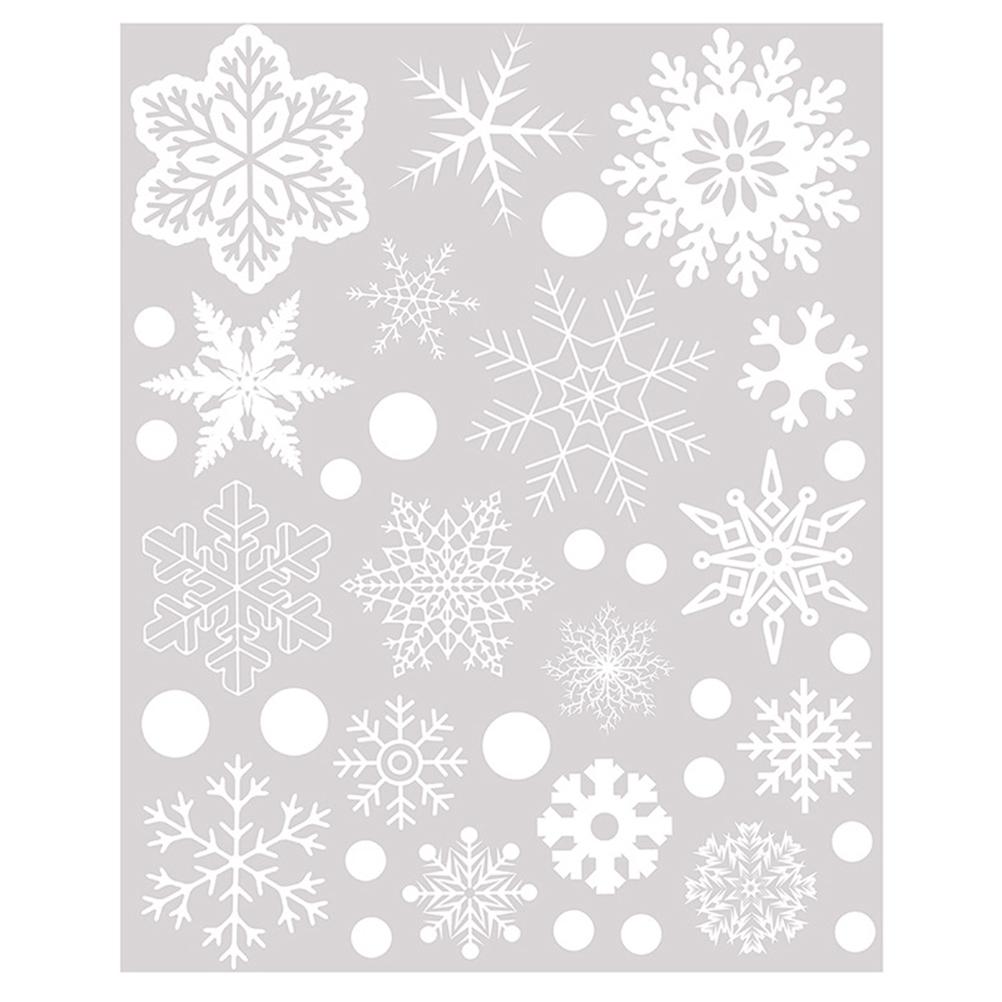 

17 Pcs Snowflake+20PCS Point Christmas Glitter Snowflake Clings Window Film Glass Sticker Static Decal