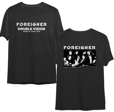 Vintage 1978 Foreigner Double Vision World Tour 1978 T-shirt, rozmiar S-4XL