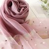 Spring new solid color pearl silk scarf women's imitation silk light large shawl long scarf scarf