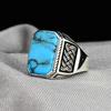 Personalized Vintage Viking Totem Turquoise Men's Fashion Accessories Punk Hip Hop Rings
