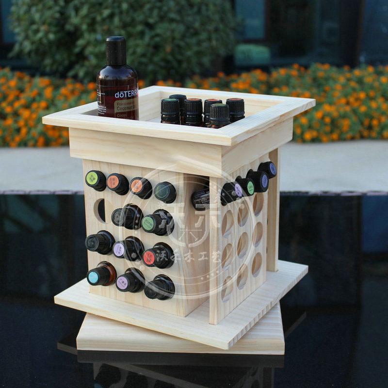 

Деревянная коробка для хранения эфирных масел doTERRA - многосекционный домашний сувенирный стенд. 52-hole essential oil rotating display rack