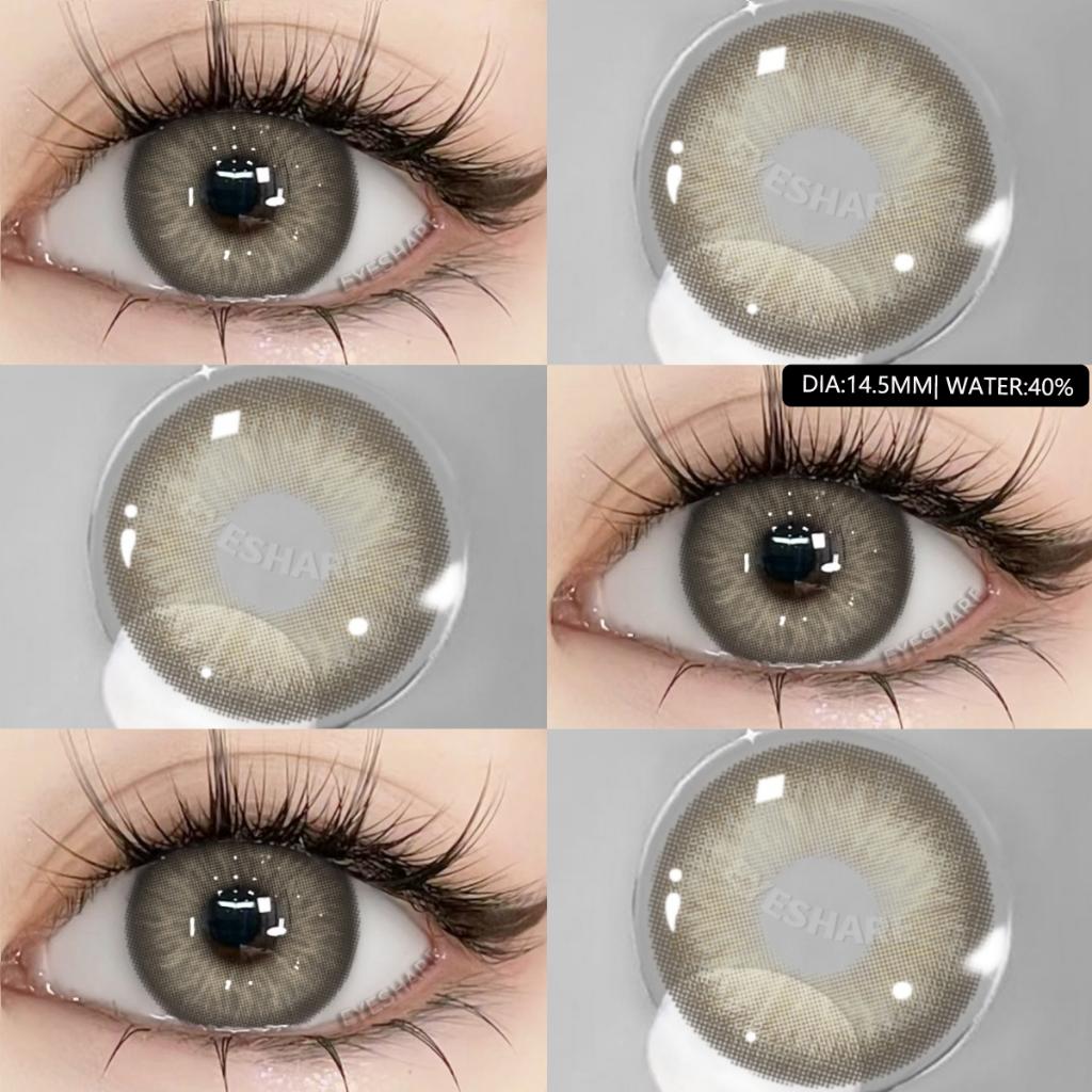 Eyeshare Colorful Contact Lens 2pcs Wusu Series Brown Lens Black Beauty Pupils Natural Look Yearly Contacts