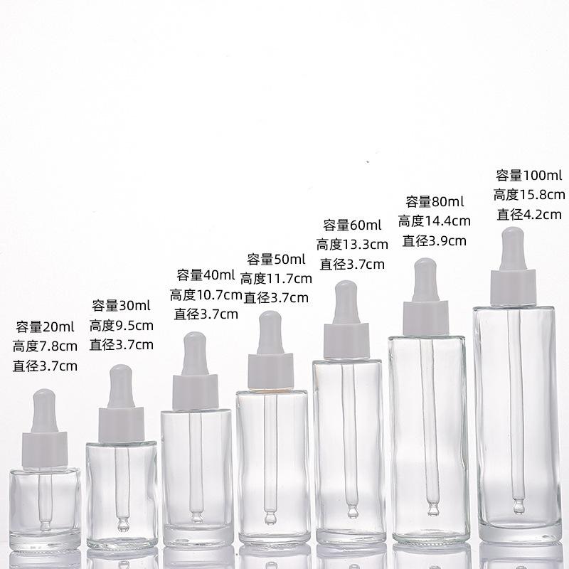 Frosted Glass Dropper Bottle 20-100ml, Straight Shoulder Essential Oil Serum Container for Skincare