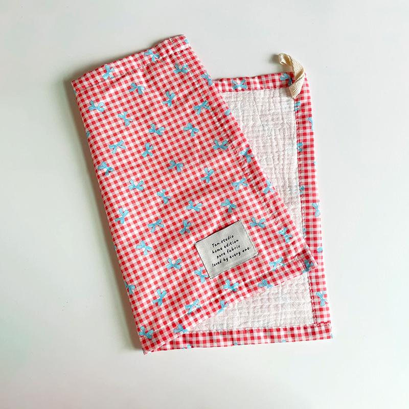 1Pc Plaid Rural Style Photography Props Fresh Sweet Restaurant Decoration Originality Bow Placemat Decorative Cloth Cotton