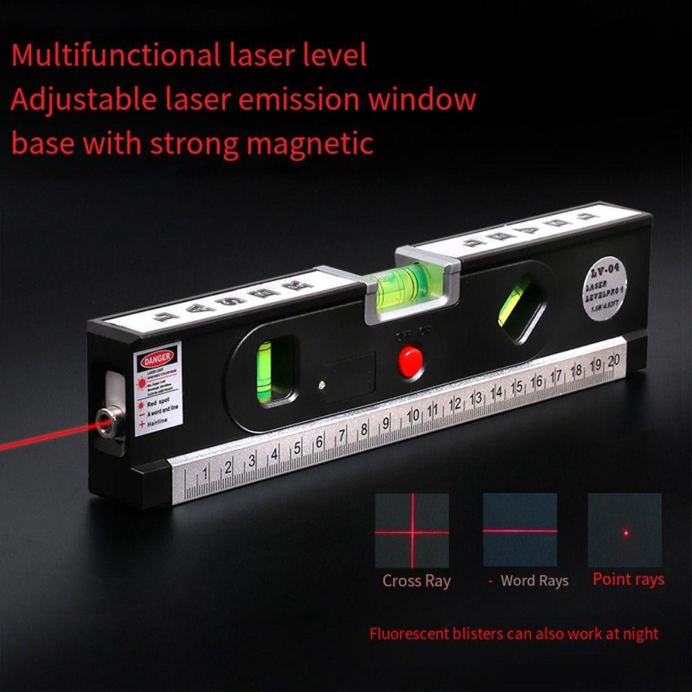 4 in 1 Laser Level High Precision Cross Line Lasers Marking Lines Ruler Tool Woodworking