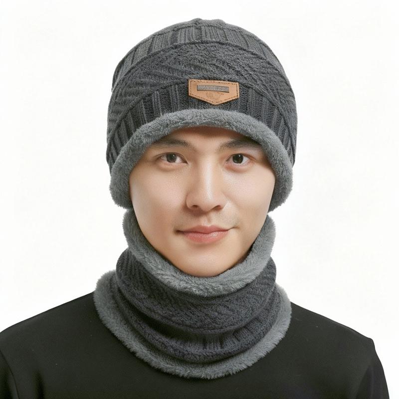 Winter Warm Knitted Hats Scarf Set Warm Beanies Wool Knit Caps Men Women Outdoor Cycling Ski Cold Protection Neck Mask Hat