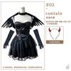 Damen Gothic Halloween Kostümkleid Mit Flügeln Halsstück Handschuhe Engel Oder Dämon Thema Cosplay Outfit