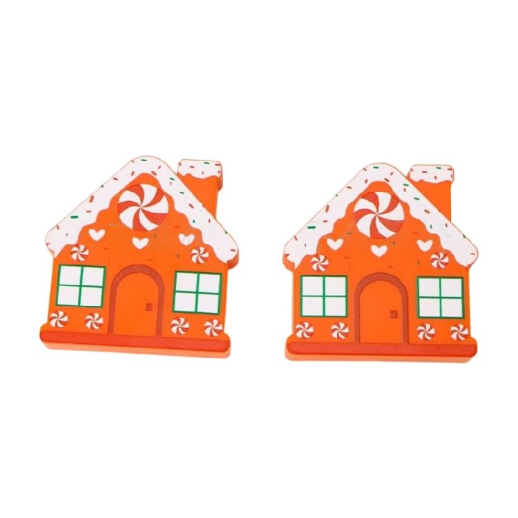 

Набір із 2 пряникових будиночків, накладки на ручки для декору дому цілий рік, натягуються на ручки, легко знімаються жовтий