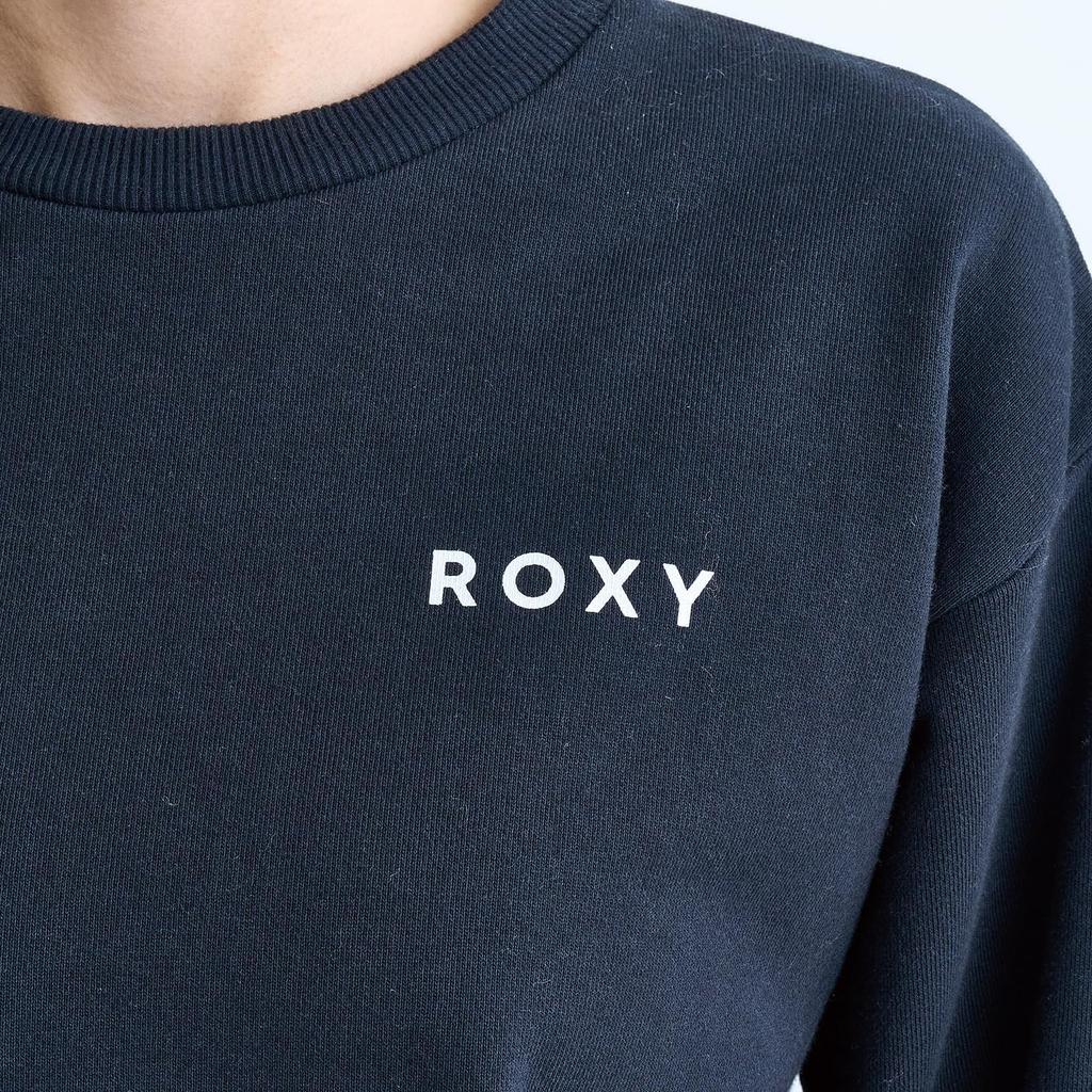 Roxy Regular Fit Crew Neck Sweatshirt with Back Black Women's Print,