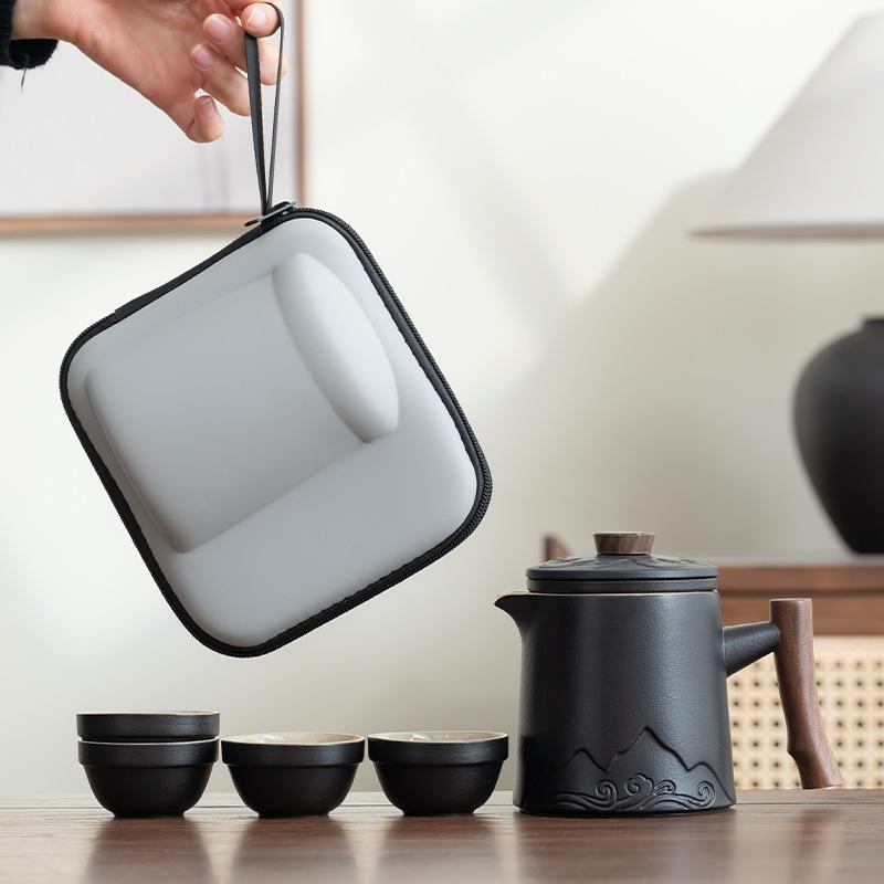 Travel Tea Set Small Set Outdoor Camping Portable Kung Fu Tea Set Kuaike Cup Storage Bag Business Gift