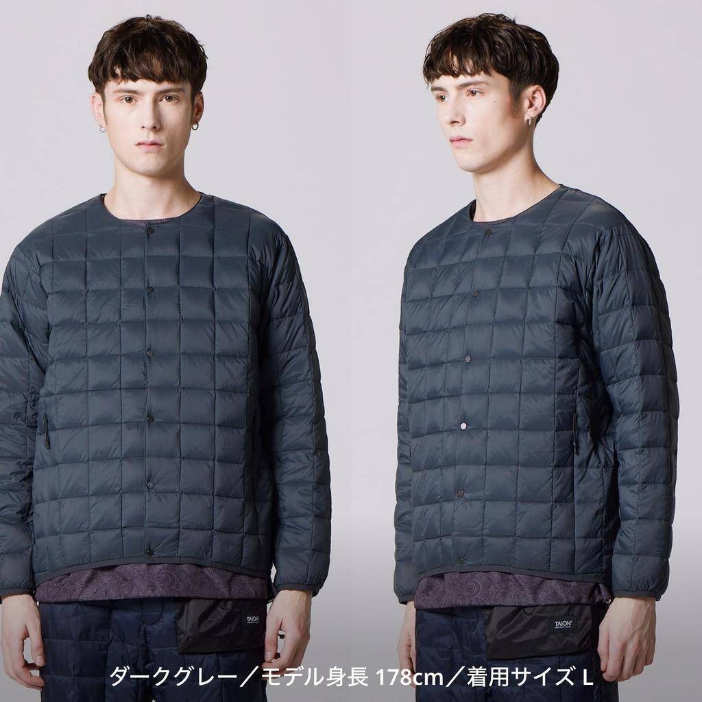 Taion Down Jacket Check X Black 104SBMT-DX (Black/Red)