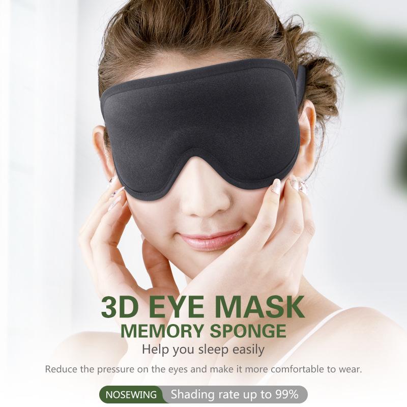 2021 Unisex 3D Adjustable Silk Sleep Mask with Nose Wing