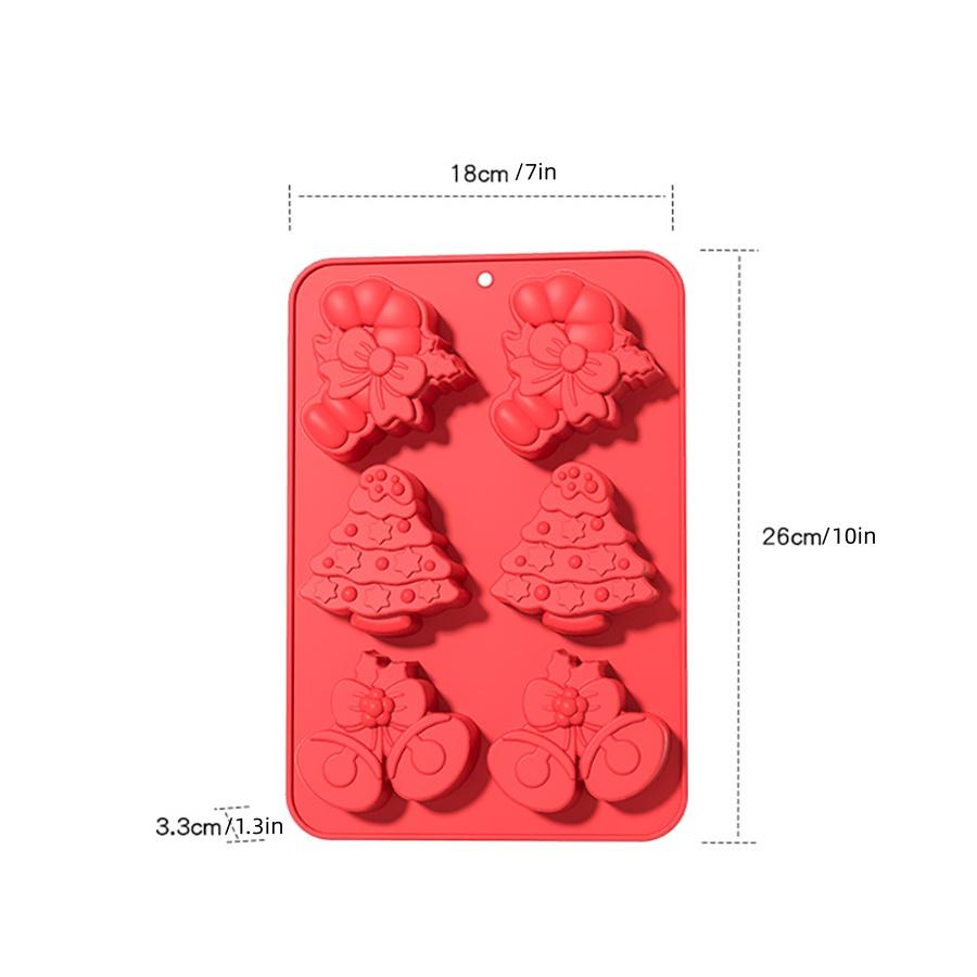 Christmas Silicone Baking Mold Chocolate Baking Mold Santa Clause Xmas Tree Mold for Pudding, Ice Cube, Handmade Soap Cake Decor