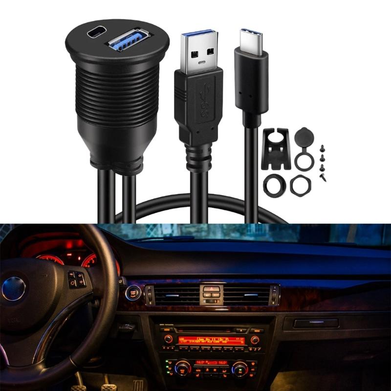 Waterproof USB3.0 Type C Car Dashboards Extension Cable with Easy Installation for Multiple Devices